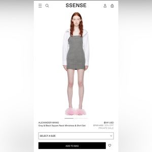 Alexander Wang Gray & Black Square Neck Minidress & Shirt Set